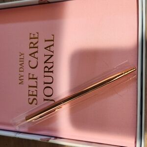 Pink Self Care Journal with Gold Pen